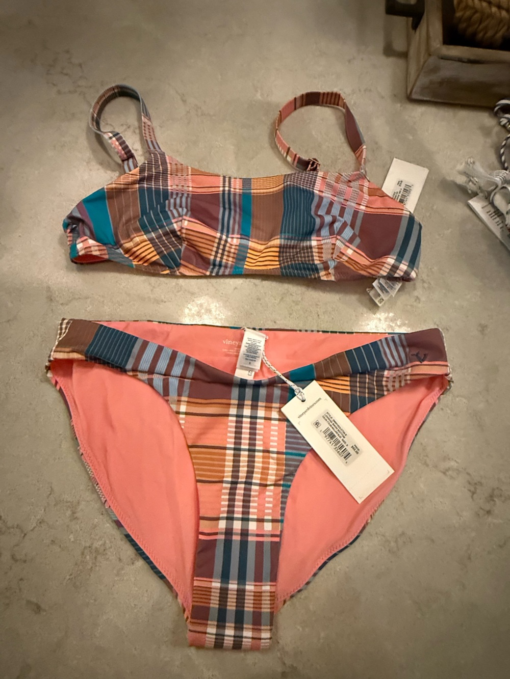NWT Vineyard Vines Performance Plaid Bikini